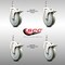 Service Caster 5 Inch 316SS Gray Polyurethane Wheel Swivel 3/8 Inch Stem Caster Set Lock Brake SCC-SS316TSTTL20S514-PPUB-381615-4 - alternate 4